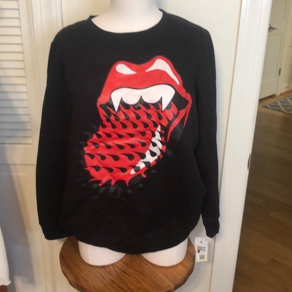 Rolling Stones Black Sweatshirt Size Medium NWT - Picture 2 of 6